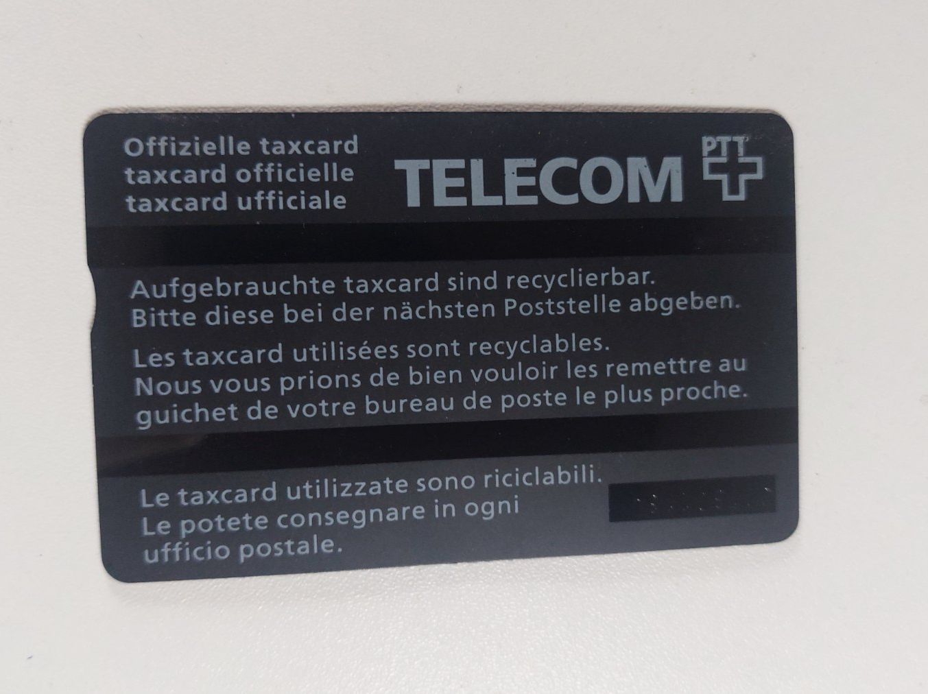 Telefon- & Taxkarten: PTT Taxcard Telecom – Gebraucht aus Erlinsbach von pfunky 1