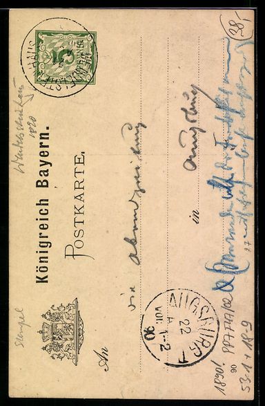 Cancelleria postale: Vorläufer-Lithographie Ganzsache PP7 F4 – Usato da Berlin venduto da bartko-reher 1