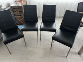 4 schöne Leder Stühle ab 1.—