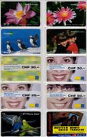 10 diverse Schweizer Prepaid Telefonkarten