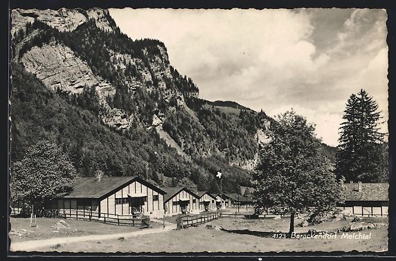 Cartoline postali: AK Melchtal, Blick ins Barackendorf – Usato da Berlin venduto da bartko-reher