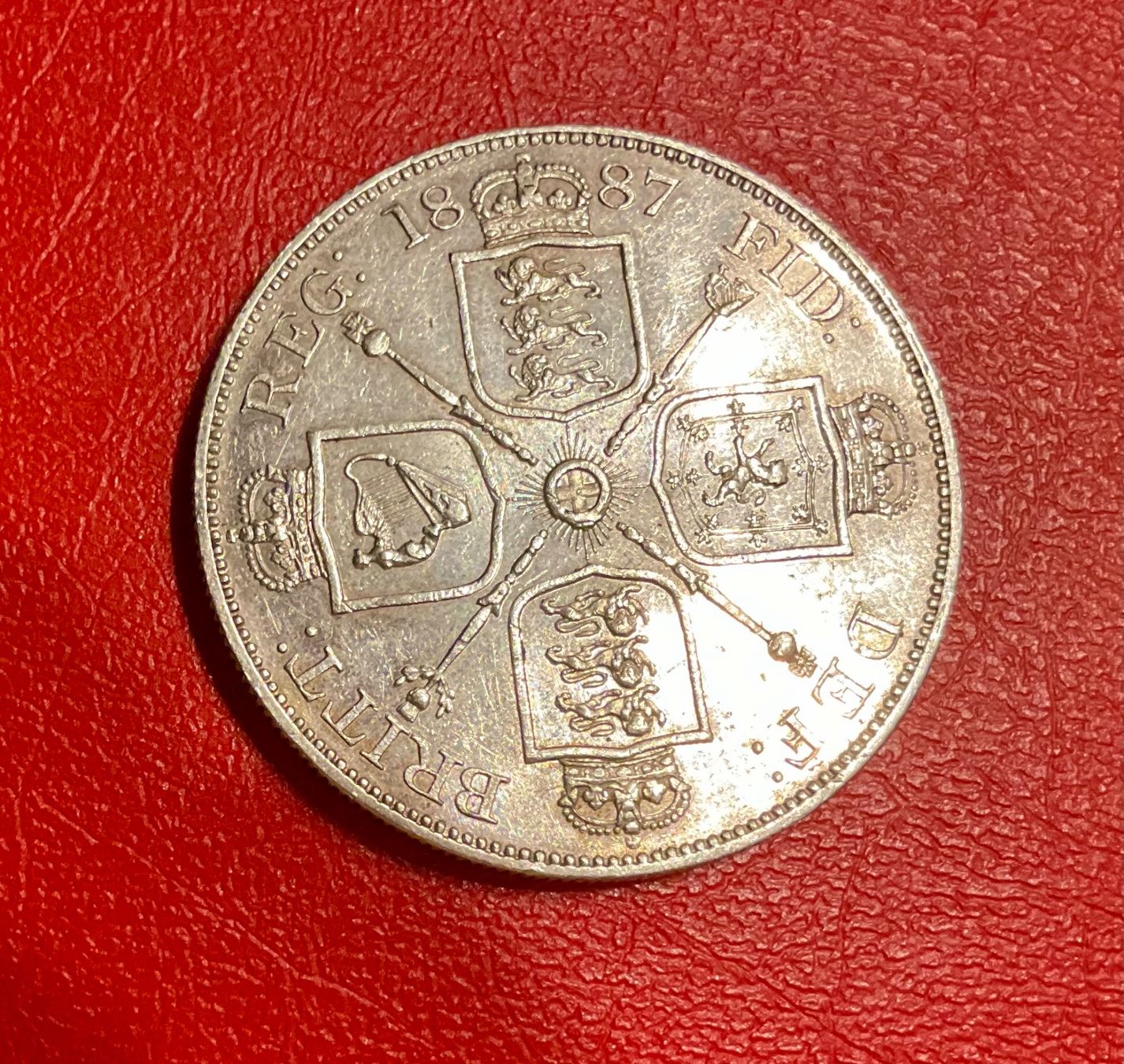 Alle Münzen: Doppel Florin 1887, Silber 925 – Gebraucht aus schlieren von Retton 1
