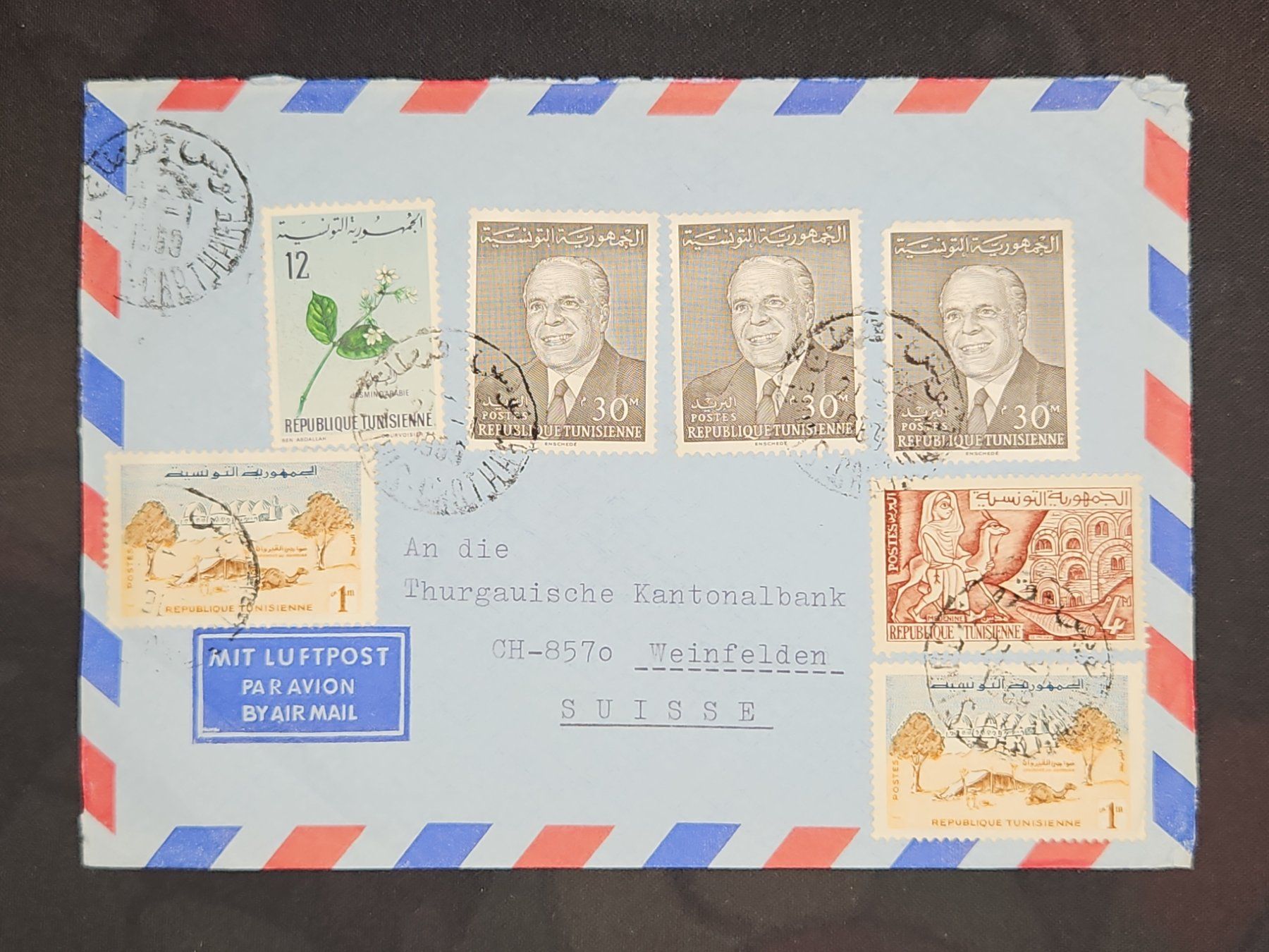 Tutti i francobolli: CL25 Enveloppe + Timbre Tunisie 1969 – Usato da Cousset venduto da Patrick_Collections