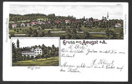 Aeugst am Albis farbige Lithografie Wenge-Bad Gesamtansicht