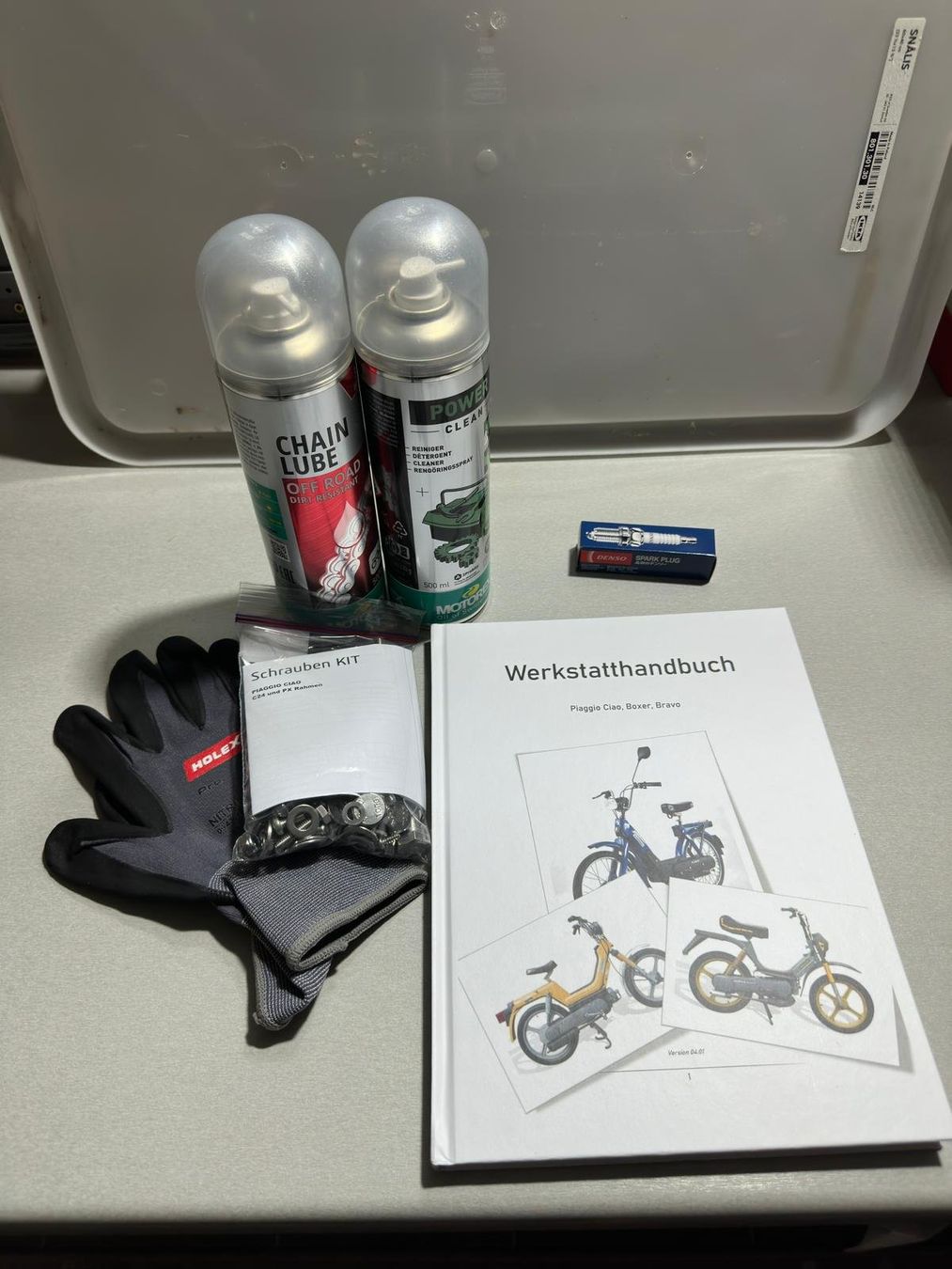 Piaggio Parti ricambio per ciclomotori: Piaggio Ciao Start‑Set / Geschenkeset – Nuovo (secondo la descrizione) da Kirchleerau venduto da Toeffli_Schrauber