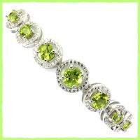♛ Peridot Armband 925 Silber