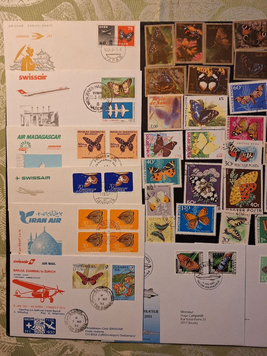 Tutti i francobolli: Schmetterlinge Briefmarken: schöne grosse Sammlung – Usato da Genolier venduto da Antoine30 7