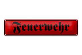 Blechschild-FEUERWEHR-rot 46 x 10 cm