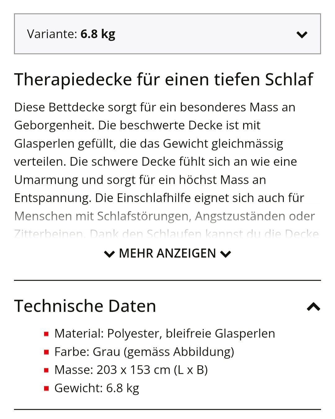 Decken: Gewichtsdecke 6.8kg – Neu (gemäss Beschreibung) aus Dübendorf von effi86 2