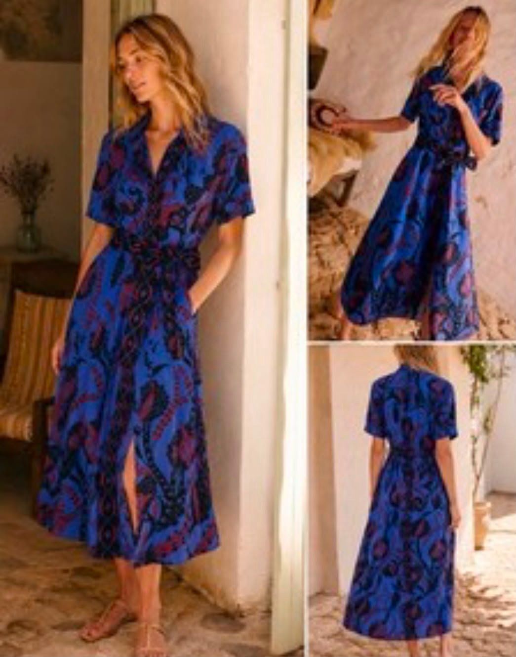 Vestiti: Sezane Adele Kleid Atla Blue, Gr. 38, neu – Nuovo e nell'imballaggio originale da Hedingen venduto da muse10 1