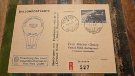 1961 Ballonflug Karte Circus Knie