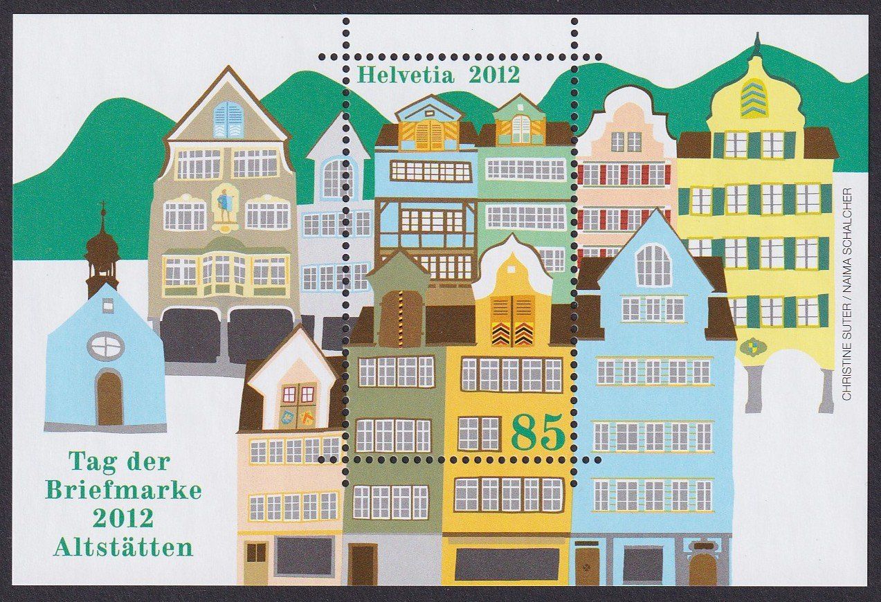 Tutti i francobolli: 2012, Tag der Briefmarke Altstätten Block 1448 postfrisch ** – Nuovo (secondo la descrizione) da Ebikon venduto da SilvioFreund