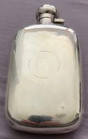Antiker 925 Sterling Silber Flachmann England 1909, 160g