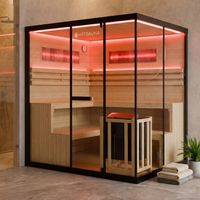 Traditionelle Sauna - Salzsauna PARMA Schwarz -200x160x190cm