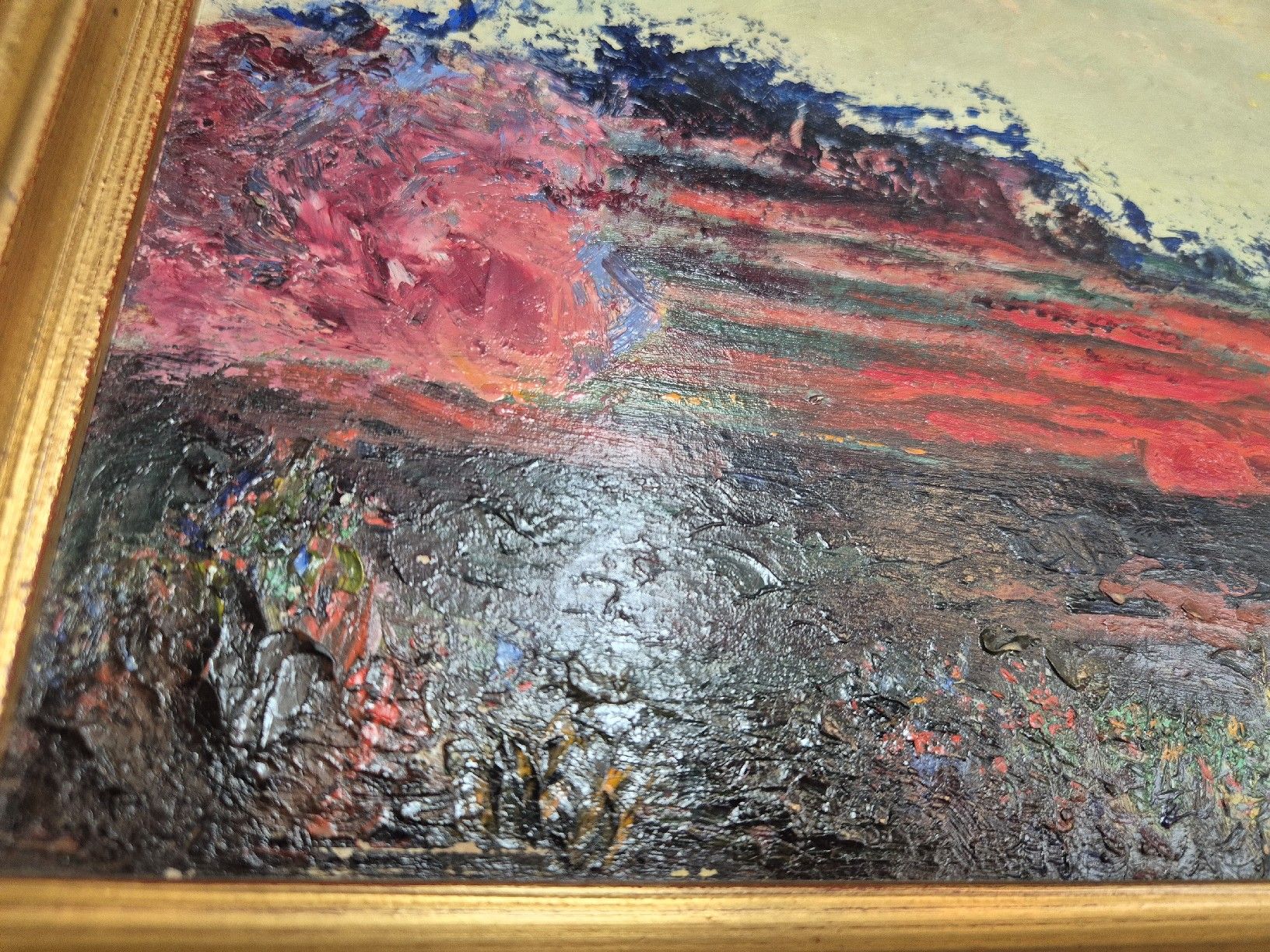 Gemälde: André Evard huile oeuvre abstraite tableau coucher de soleil – Gebraucht aus Tramelan von La_mine_d_art 6