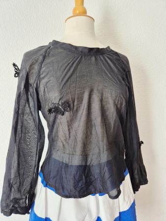 BLUSE TUNIKA FREESOUL S 36 BLACK SCHMETTERLING CUT OUT , TOP