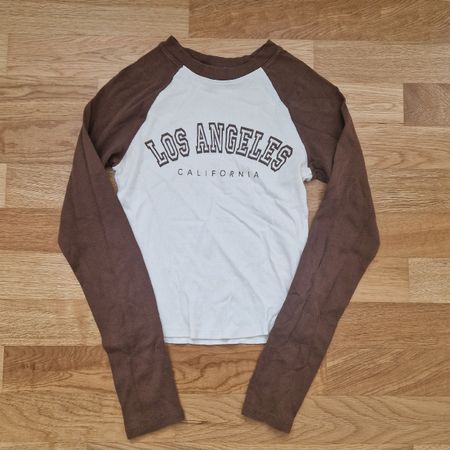 Langarm Gr. XS beige weiss New Yorker cropped