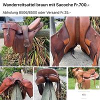 Wanderreitsattel mit Sacoche braun