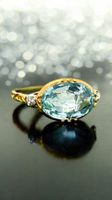 Sale!  Antik  Georgian Aquamarine Diamant Ring 18K Gold