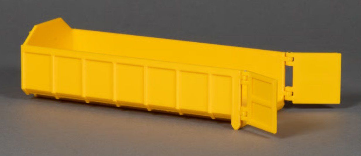 Modellbausätze & Standmodelle: MSM 5602.01 Abrollcontainer 15 m3 gelb – Neu und originalverpackt aus Dagmersellen von FBM-Bacheli