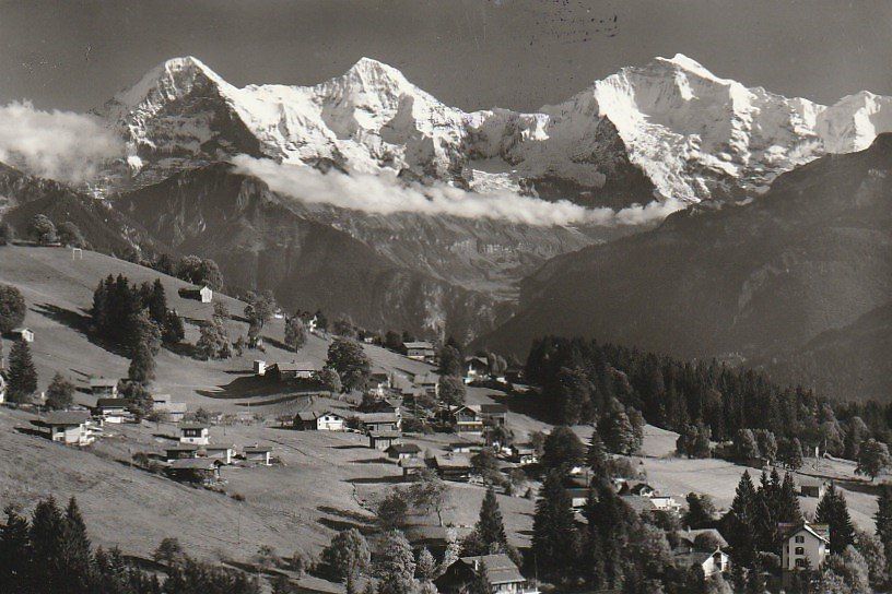Cartoline postali: Beatenberg, Waldegg mit Eiger, Mönch, Jungfrau – Usato da Aarburg venduto da Aare10