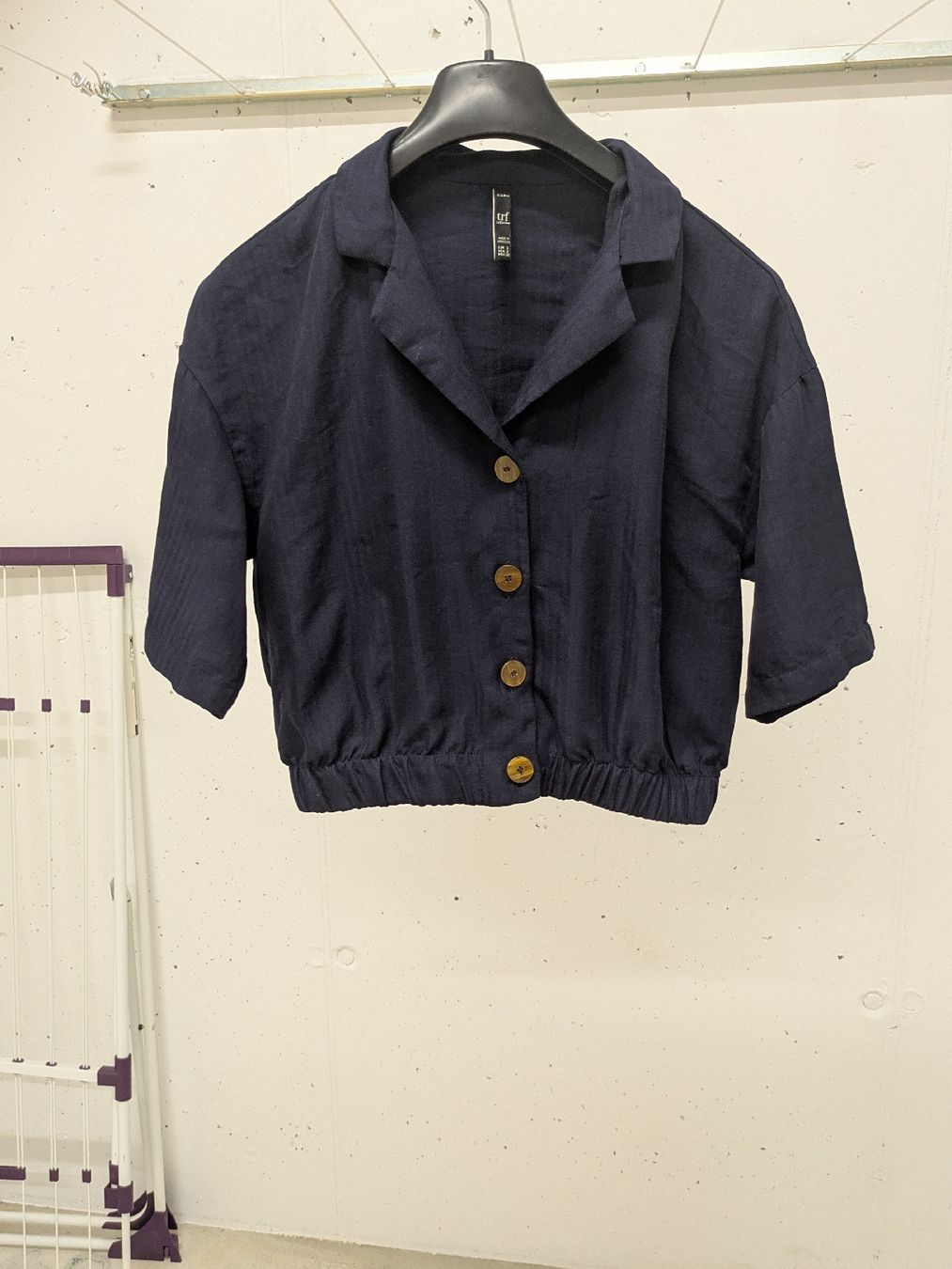 Zara Camicette: Zara Bluse, Gr. S, dunkelblau, Kurzarm – Usato da Basel venduto da Blumenwiese2