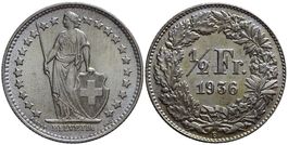 1/2 Franken 1936 (aa)