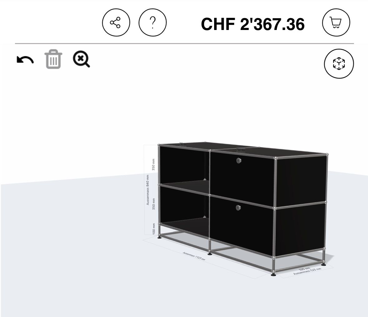 USM Cassettiere: USM Sideboard in Schwarz – Usato da Opfikon venduto da lula21 2