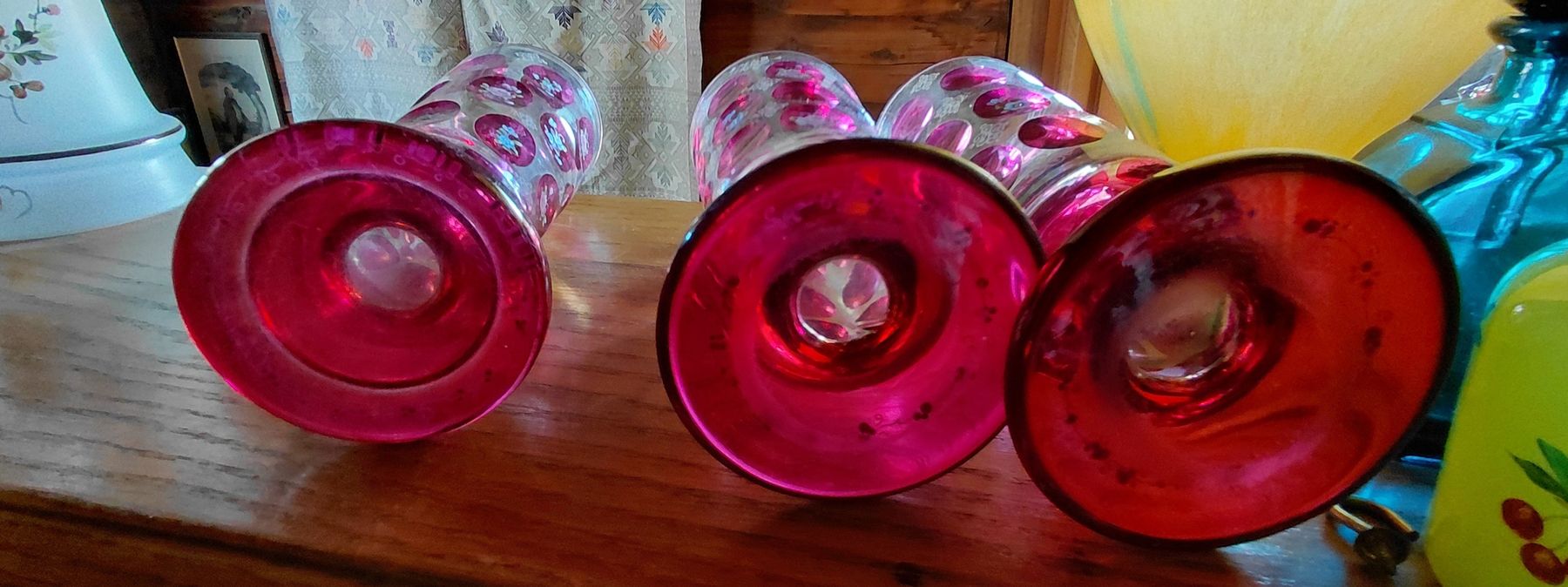 Bicchieri: 3 antike böhmische Fussgläser – Usato da Trogen venduto da Limboo 7