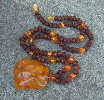 ♥ UNISEX KETTE / Baltischer Bernstein / MAXI ANHÄNGER ♥