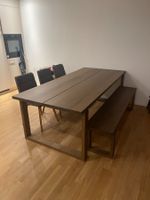Esstisch inkl. Bank und 3 Stühle - Tisch, Eichenfurniert