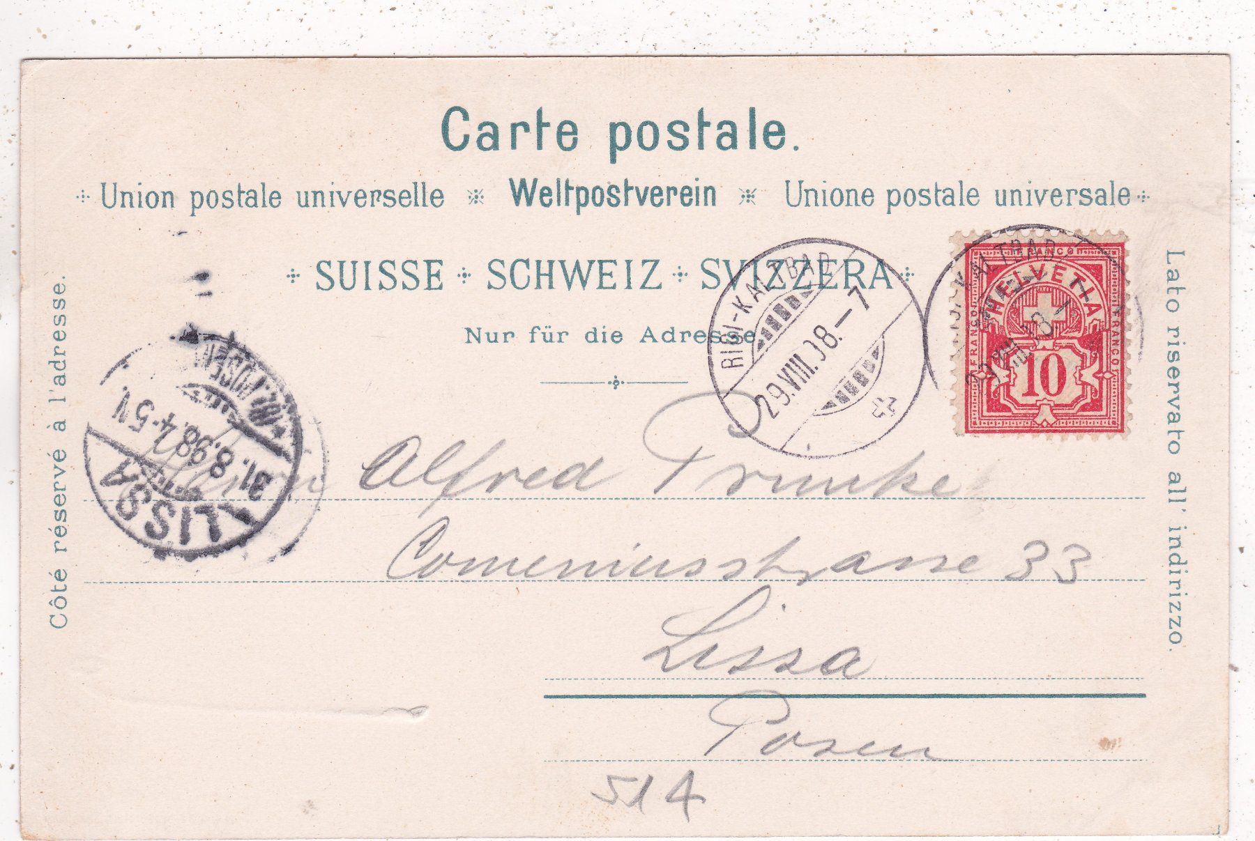 Cartes postales: Rigi 1898 – D'occasion à Herisau par Lisegrat2008 1