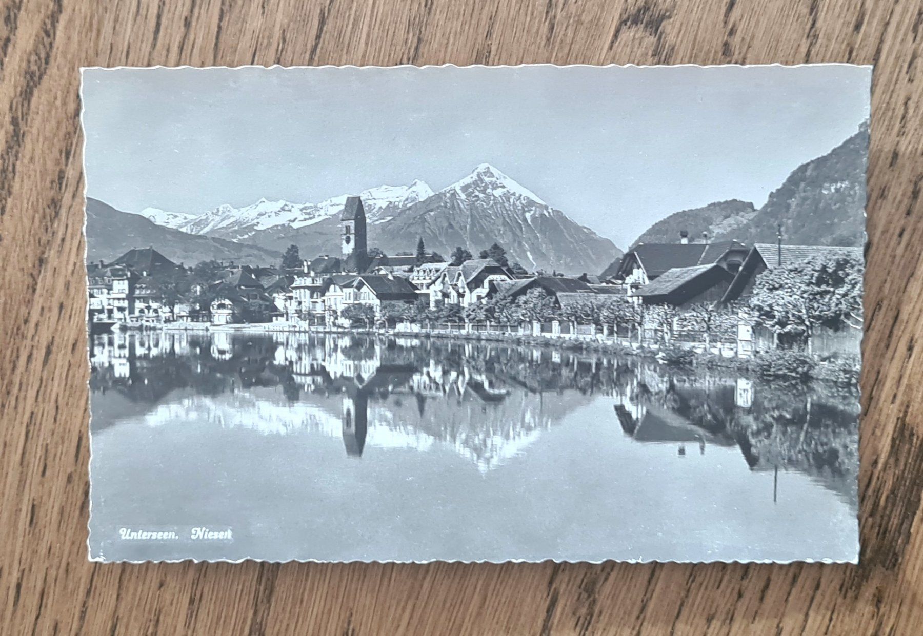 Cartoline postali: Unterseen Niesen 1949 – Usato da Ebikon venduto da Donar50