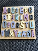 Alphabet Puzzle Board Wooden Letters Pastel Colors