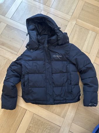 Calvin Klein Jeans Winterjacke schwarz mit Kapuze