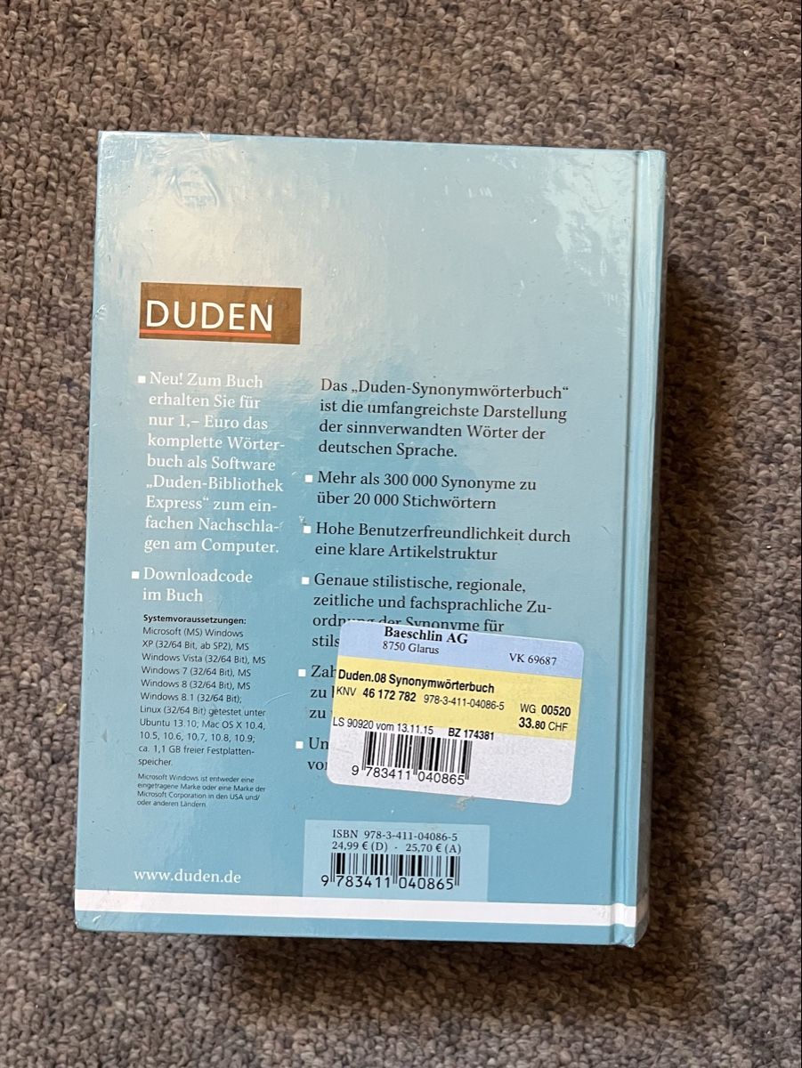 Libri: Duden Synonymwörterbuch – Nuovo e nell'imballaggio originale da Glarus venduto da chr_s287 1