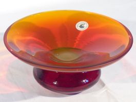 massive, sehr schöne Glasschale (von Harzkristall)
