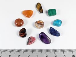 10 kleine Halbedelsteine 11 bis 22mm mit Amethyst und Türkis