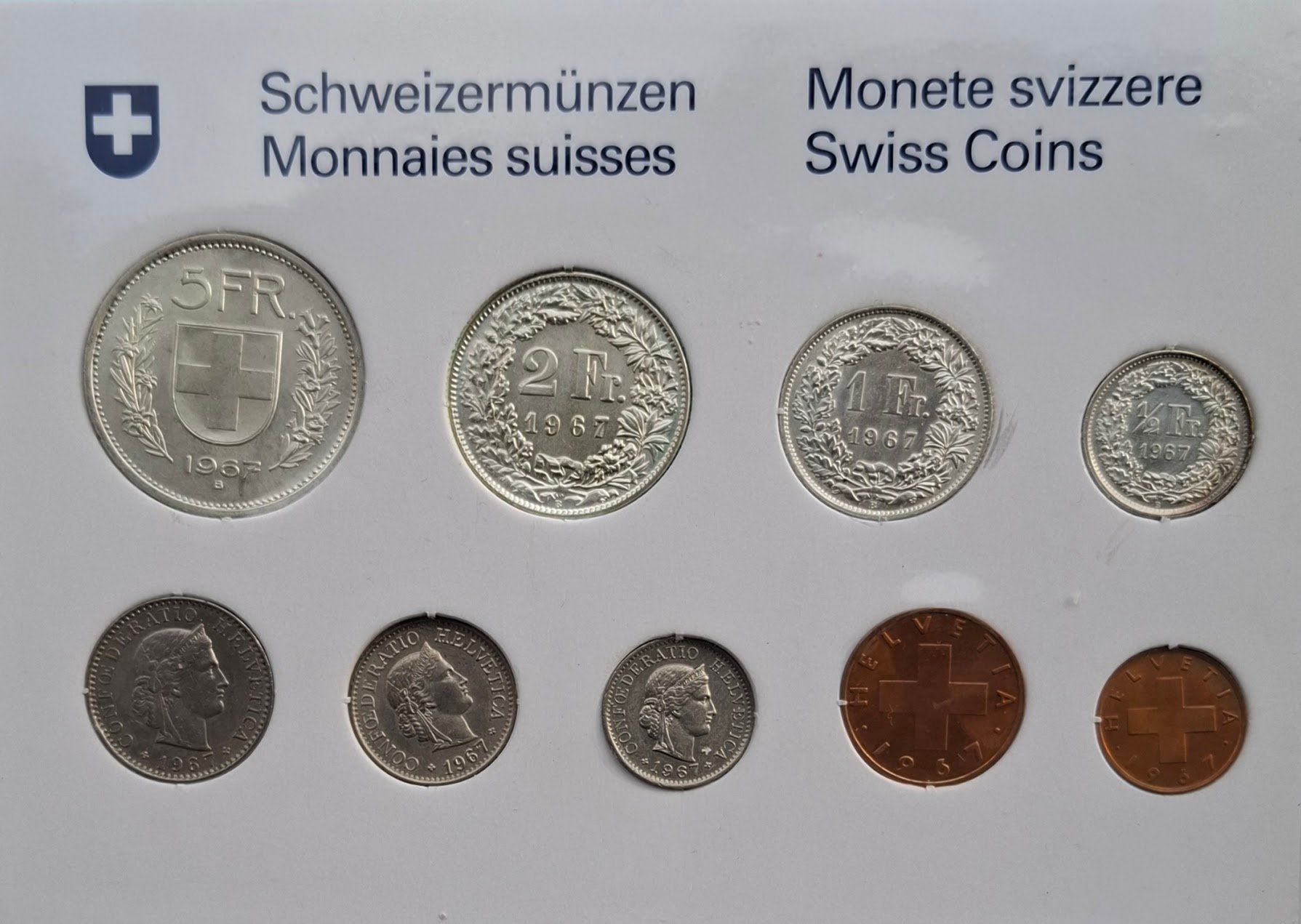 Tutti le monete: SET de monnaie suisse de 1967 - non circulé – Nuovo (secondo la descrizione) da Fribourg venduto da Kiki020