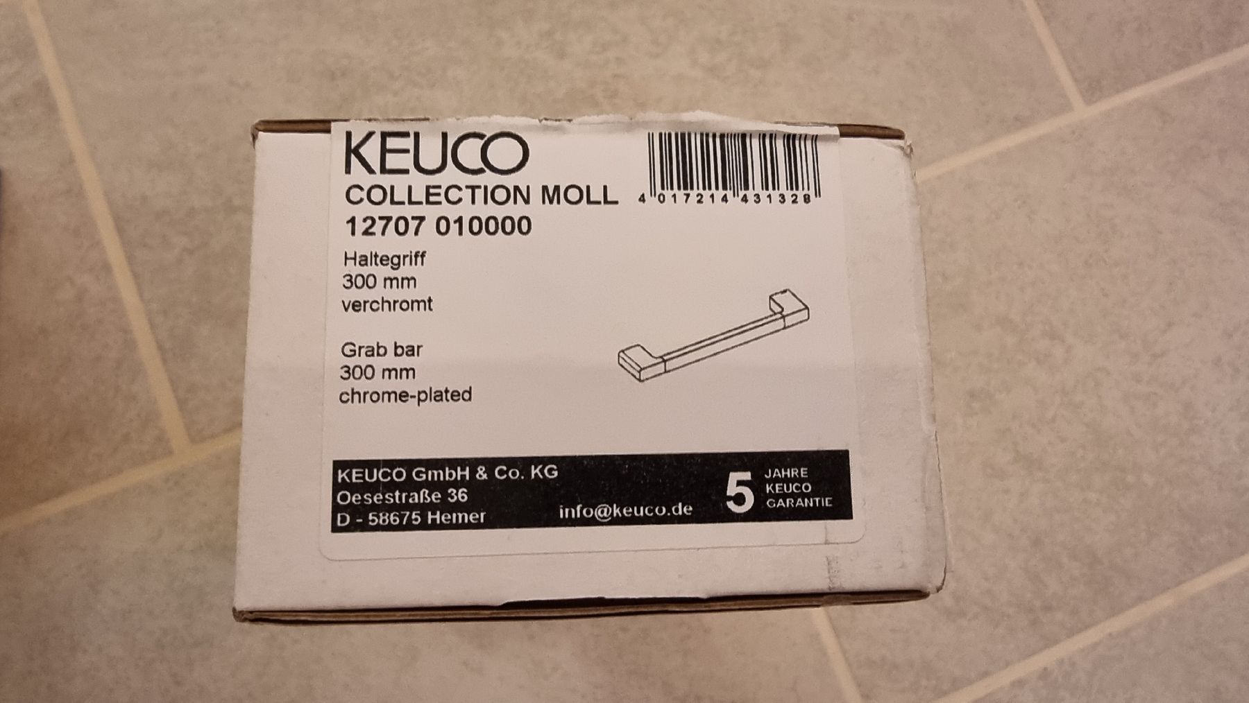 Keuco Portasciugamani: Keuco Collection Moll Haltegriff 300mm – Nuovo (secondo la descrizione) da Lostorf venduto da HappyFlohmarkt 2