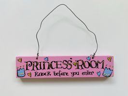 TÜRSCHILD KINDERZIMMER PRINZESSIN HOLZ