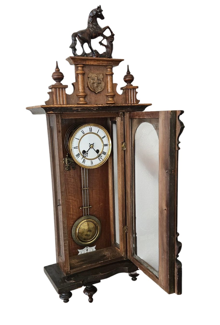Orologi da terra & Orologi da parete: Ancienne pendule murale style Suisse fin XIX siècle – Usato da Porsel venduto da mac_ly6g 2