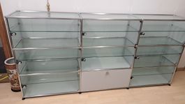USM-Haller Glas-Vitrine/Highboard, abschliessbar, selten