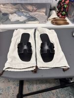 Hermès Sandalen Damen Grösse 39 Schwarz NEU Sommer 2023