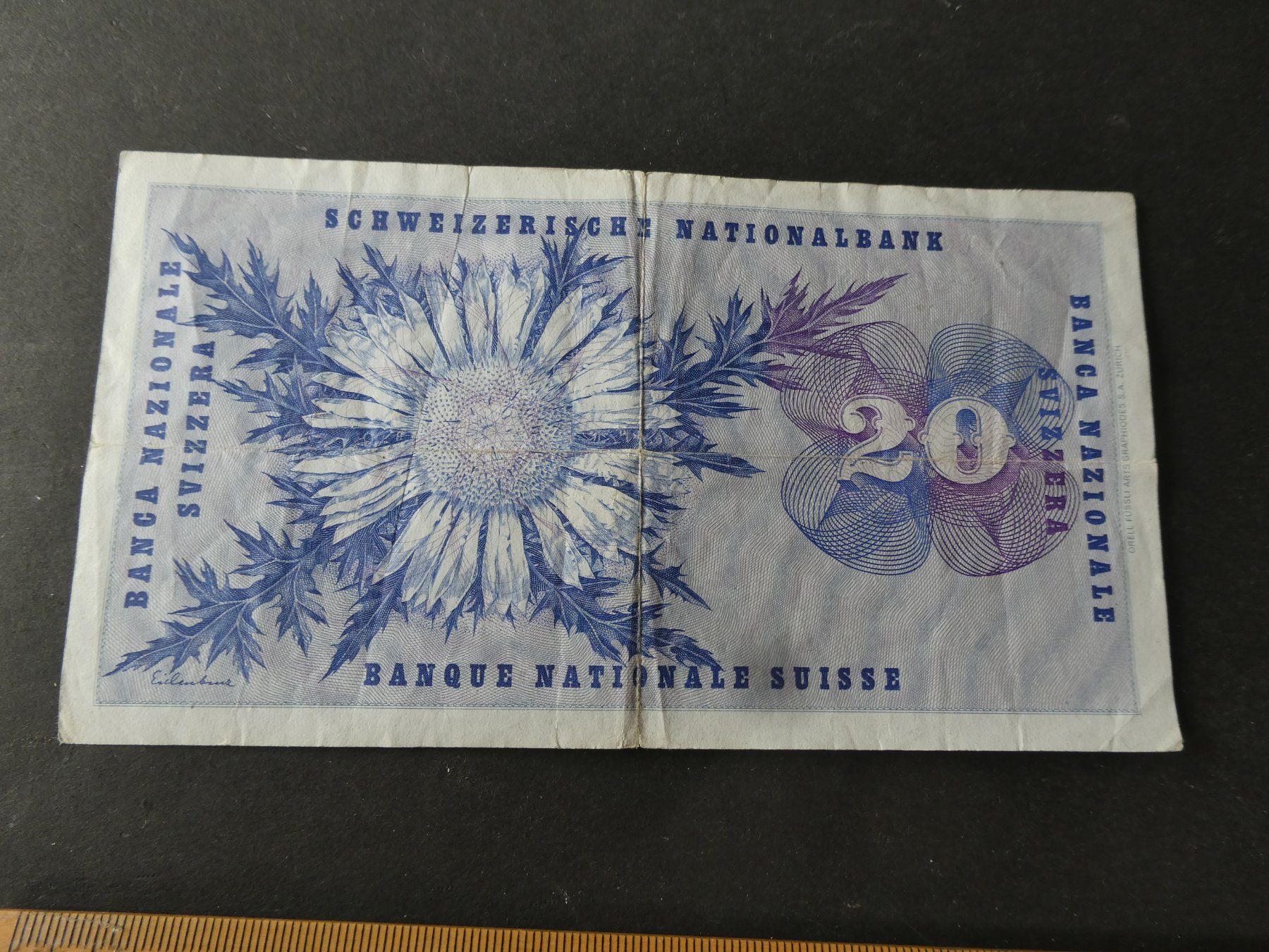 Banconote: Schweiz 1973, 20 Franken – Usato da Hinterforst venduto da Rohusri 1