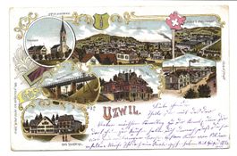 Gruss aus Uzwil (SG) Bad Buchental - Schönthal - Litho 1902