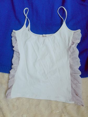 TOP SOMMERTOP M 38 PASTELL ROSA MATERIAL MIX SPORTLICH