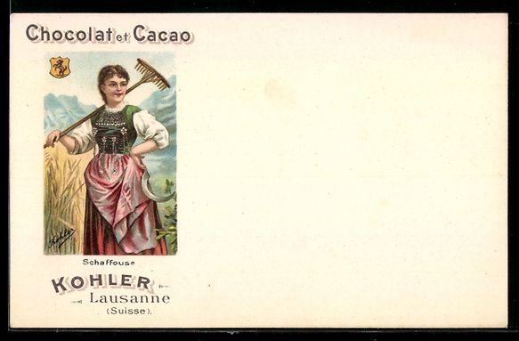 Cartoline postali: Litho Lausanne, Reklame Chocolat et Caca – Usato da Berlin venduto da bartko-reher