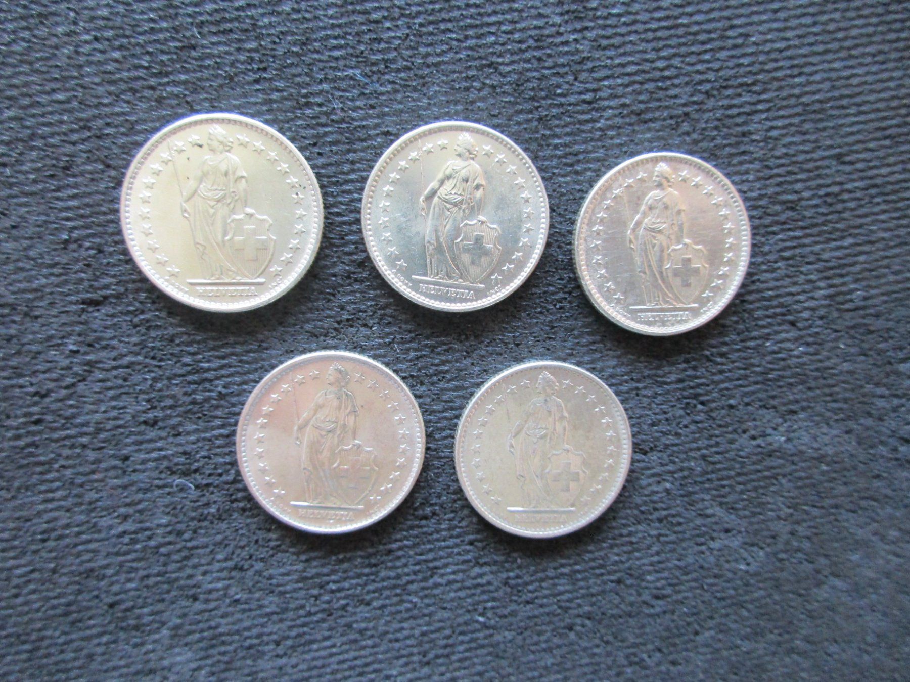 Tutti le monete: 5 Schweizer SILBER Zweifränkler von 1965 – Usato da Schafisheim venduto da reno007 1