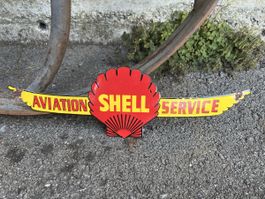 Shell Aviation Service Emailleschild Petromobilia